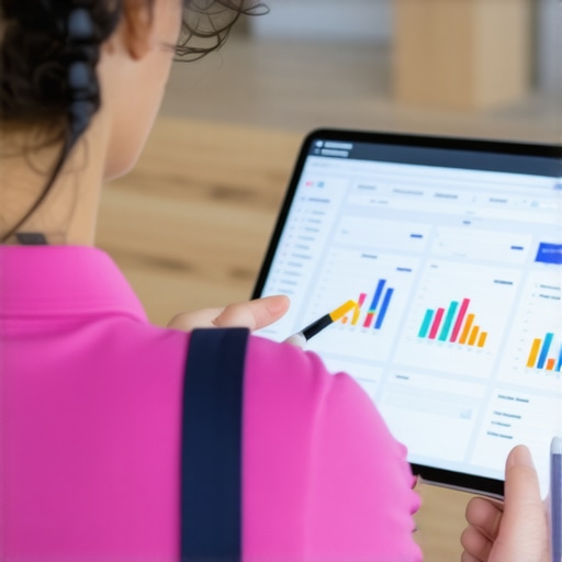 Analyzing Local SEO Data with Google Tools Business owner using tablet to review local SEO analytics at a desk