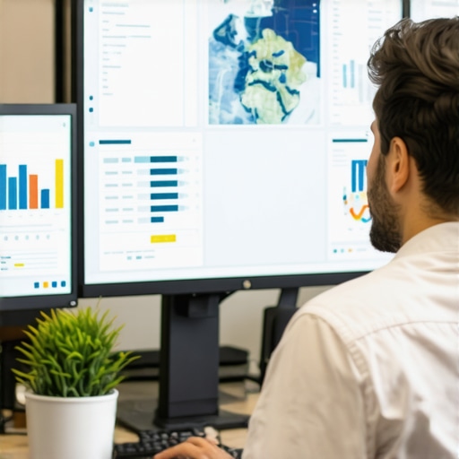 Strategic Use of Maps Growth Software Person analyzing local SEO data and maps growth software dashboards for advanced optimization strategies.