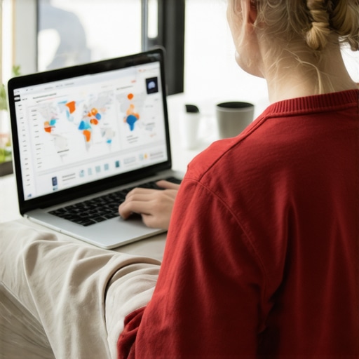 Business owner using SEO automation tools for local search optimization