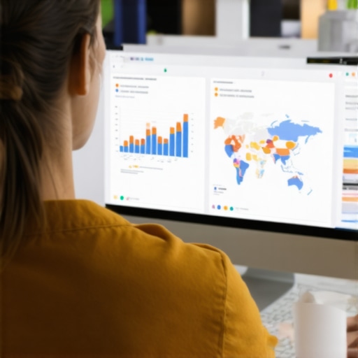 Person using SEO automation dashboard on computer for local business rankings