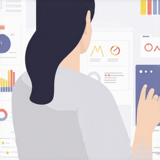 Person analyzing local SEO data on a computer, emphasizing ongoing maintenance and automation.
