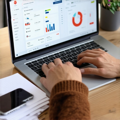 Person managing local SEO tools on laptop for sustained search rankings.