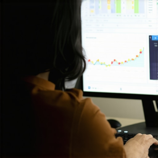 Person analyzing local SEO data and maps on computer