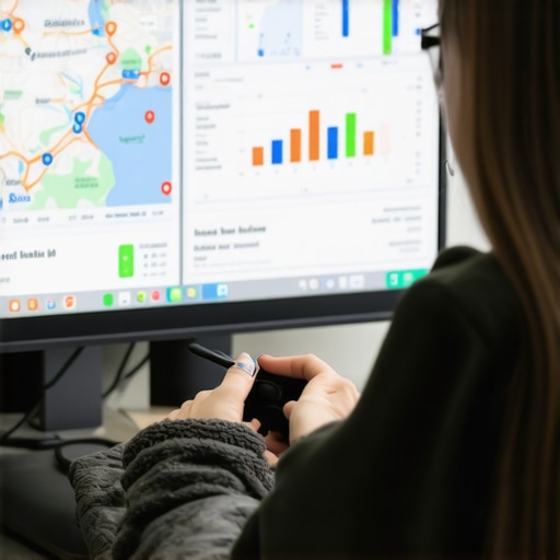 Monitoring Local SEO with Analytics Tools Person reviewing local SEO analytics on a dashboard