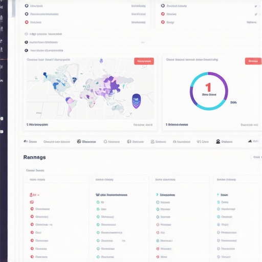 Screenshot of a local SEO software dashboard displaying map rankings and performance metrics