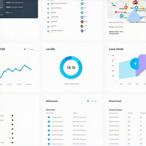 Screenshot of local SEO analytics and map performance metrics.