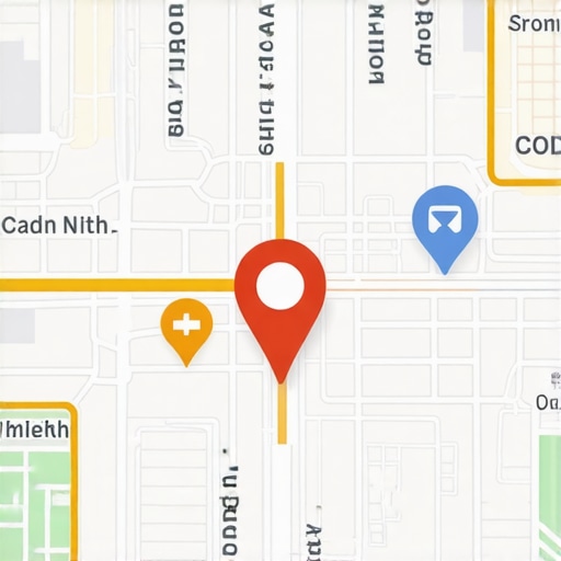 Digital map highlighting multiple business locations with analytics overlay